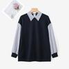 ZANZEA Women Casual Stripe Print Splice Long Sleeve Autumn Thin Sweatshirt