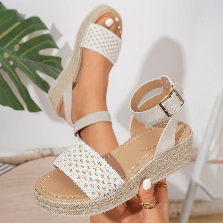 Large size platform sandals women's summer new fish mouth word with casual women's shoes