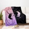 "Magical Hands: Celestial Stars Moon Crescent Illustration Art Print"Blanket Flannel Throw Blanket for Sofa, Bed, Travel, Camping, Office
