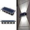 Lampă LED de perete pentru exterior, impermeabilă: Lumină solară cu funcție sus-jos pentru grădină și pereți exteriori