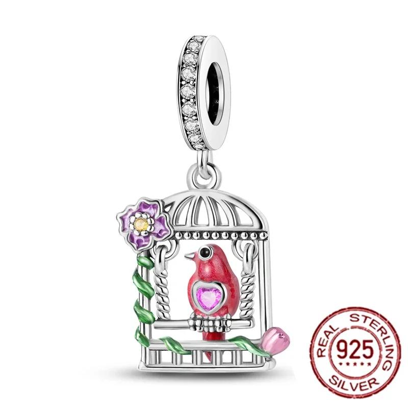 Copper Flowers Butterfly Creative Garden Mushroom Snail Charms Beads Fit Original Bracelets Diy Jewelry