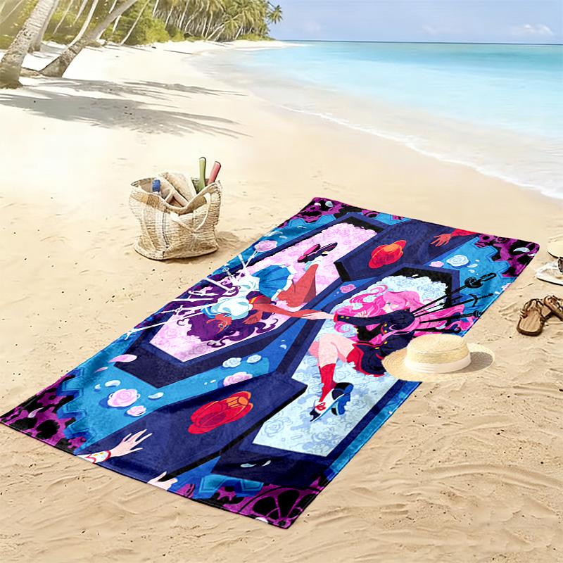 Girl-themed graphic design 2D Flat Print Beach Towel, Large Soft Quick Dry Towel for Beach Camping SwimmingXSTJ0915454