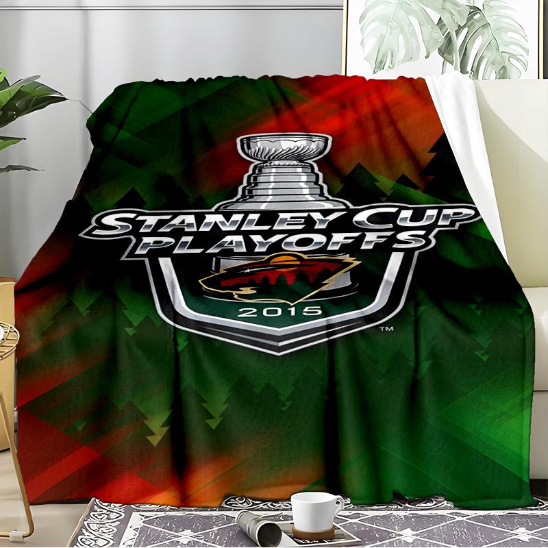 Minnesota Hockey Team Blanket Flannel Throw for Sofa, Indoor, Camping, Living Room, Office, Chair, And Bed Soft Birthday Gift
