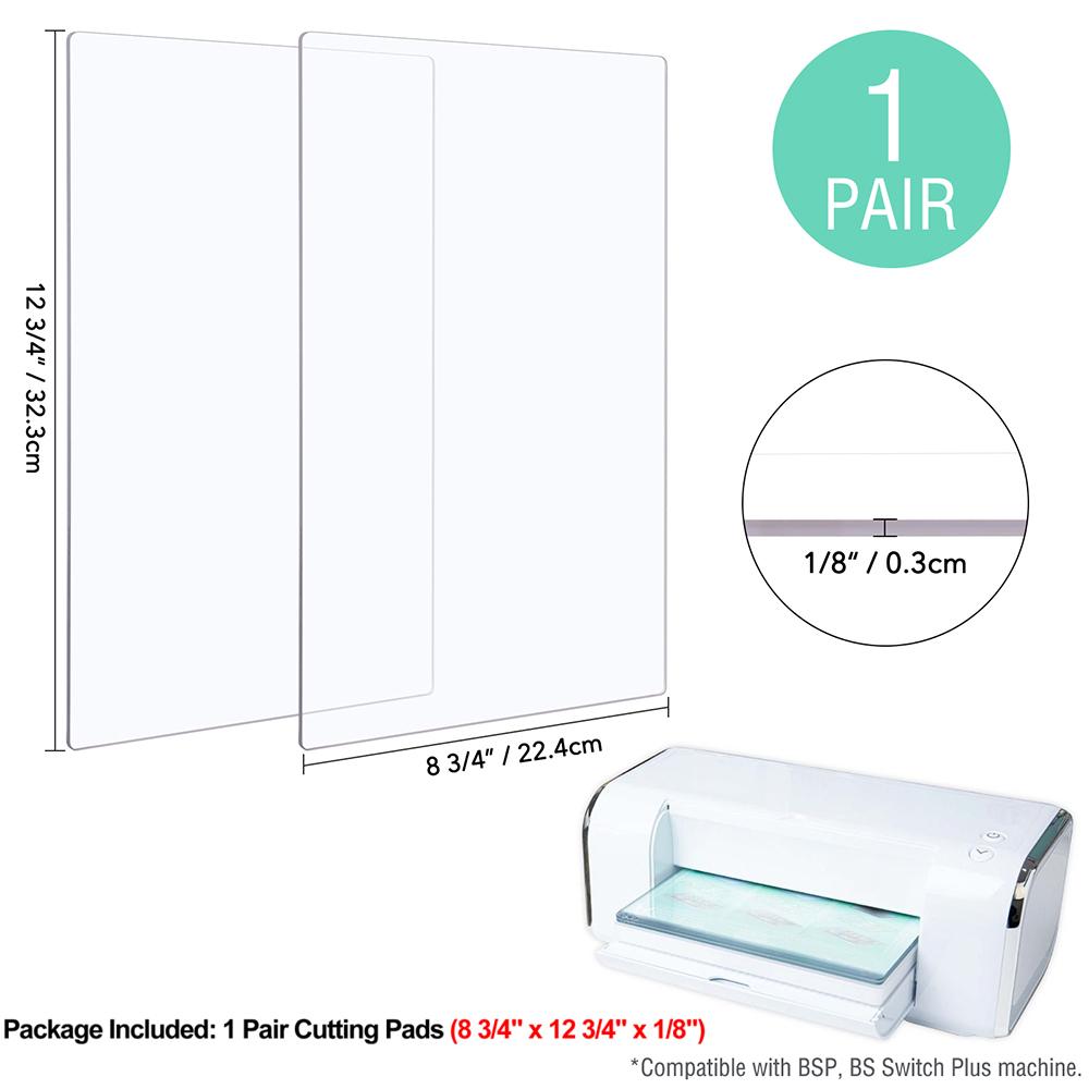 2Pcs/Pair Cutting Pads Compatible with BSP&BS Switch Plus For Cutting Machine Plastic Replacement Cutting Plate 38.1/32.3*22.4cm