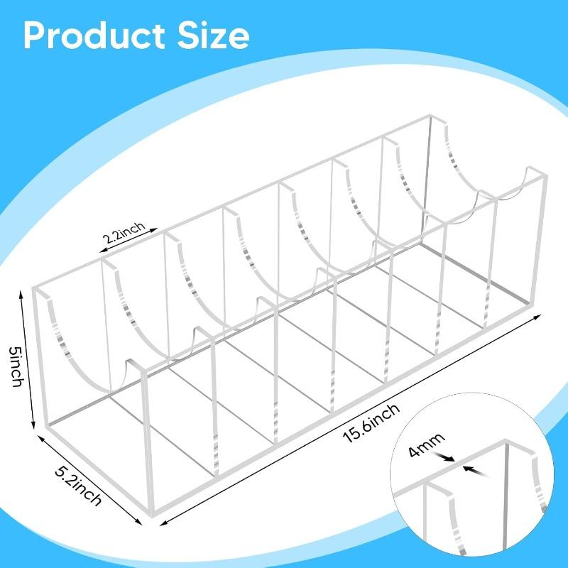 2-Pack Belt Storage Box 7-Grid Acrylic Transparent Storage Display Box for Wardrobe Drawer Tie Watch Jewelry Cosmetics Organizer