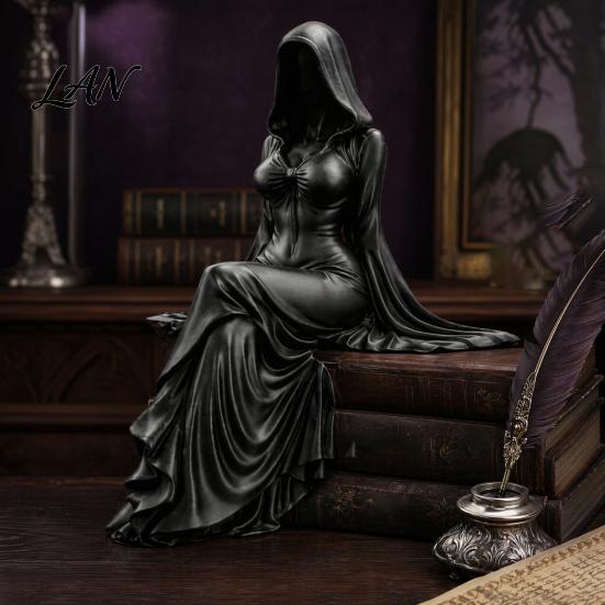 3D Printed Gothic Sculpture Reaper Goddess Figurine Ornaments, Dark Style Sculpture, Abstract Art Faceless Statue for Desktop Bookshelf Decor Durable