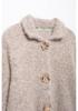 European & American Style Faux Fur Flower Button Knit Cardigan for Women