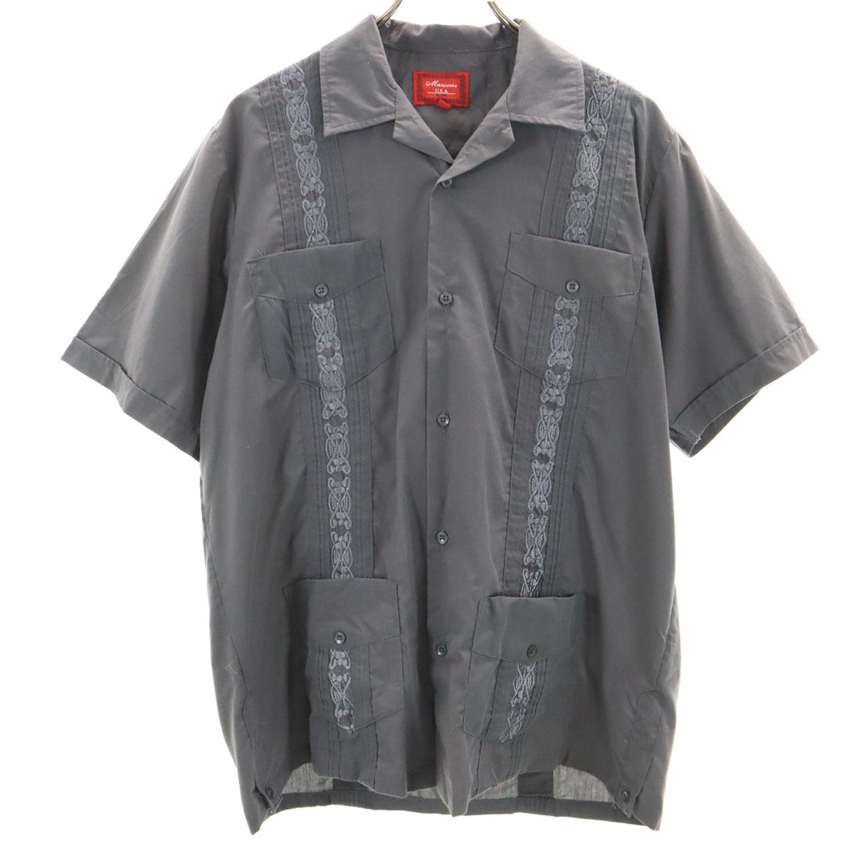 

MAXIMOS Рубашка кубинская с коротким рукавом S серый Мужская Б/у