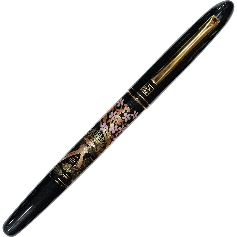 Kuretake Letter Pen Brush Kuretake Letter Pen Makie Monogatari Sakuraen Black Barrel Pen, ER186-113 чёрный