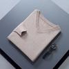 Men's Plus Size V-Neck Wool Sweater - 2023 Autumn/Winter Long Sleeve Knit Pullover
