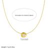 Gold Oval Cubic Zirconia Pendant Steel Wire Choker Necklace for Women