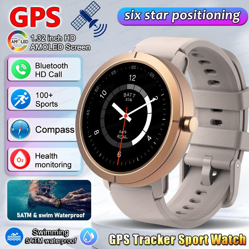 

Smart Watch for Women GPS 6-Satellites 1.32” HD AMOLED Display Built-in GPS Bluetooth Call Sports 5ATM Waterproof Smartwatch ma 5ATM GPS New upgrade золотой