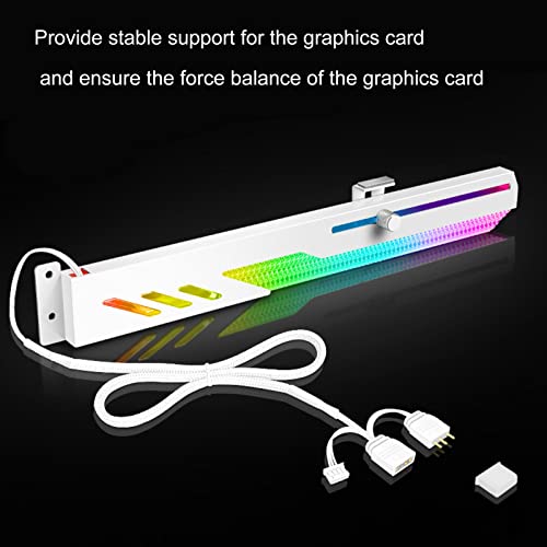 GPU Holder Brace Graphics Card Bracket, GT8 Dragon Scale GPU Support Video Card Holder Bracket for Most Graphics Cards, 5V 3-Pin ARGB, Small 4-Pin