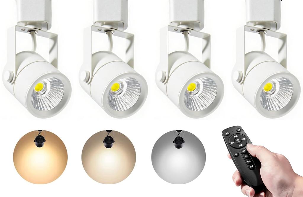 Remote-Controlled, Smooth Dimming and Color Adjustment, Duct Rail Spotlight, Integrated LED Lighting, 10W (80W Equivalent), High Brightness 800lm,