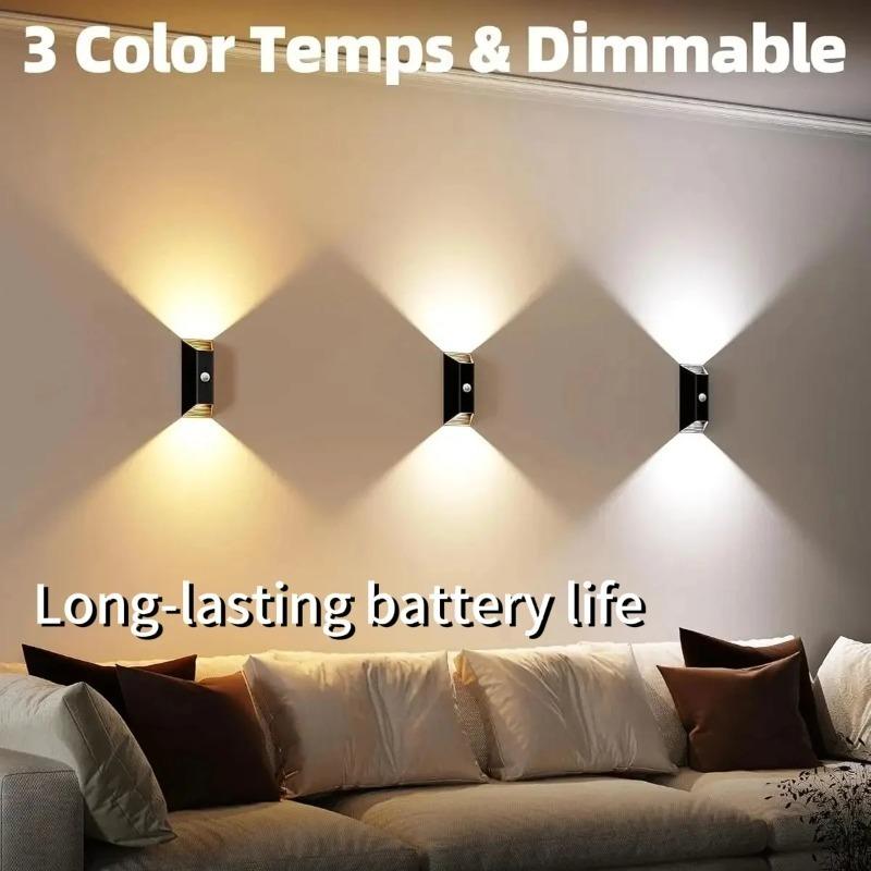 Rechargeable Motion Sensor Wall Light Magnetic LED Night Lamp with Remote 3 Color Dimmable 2000mAh for Stair Bedroom Hallway