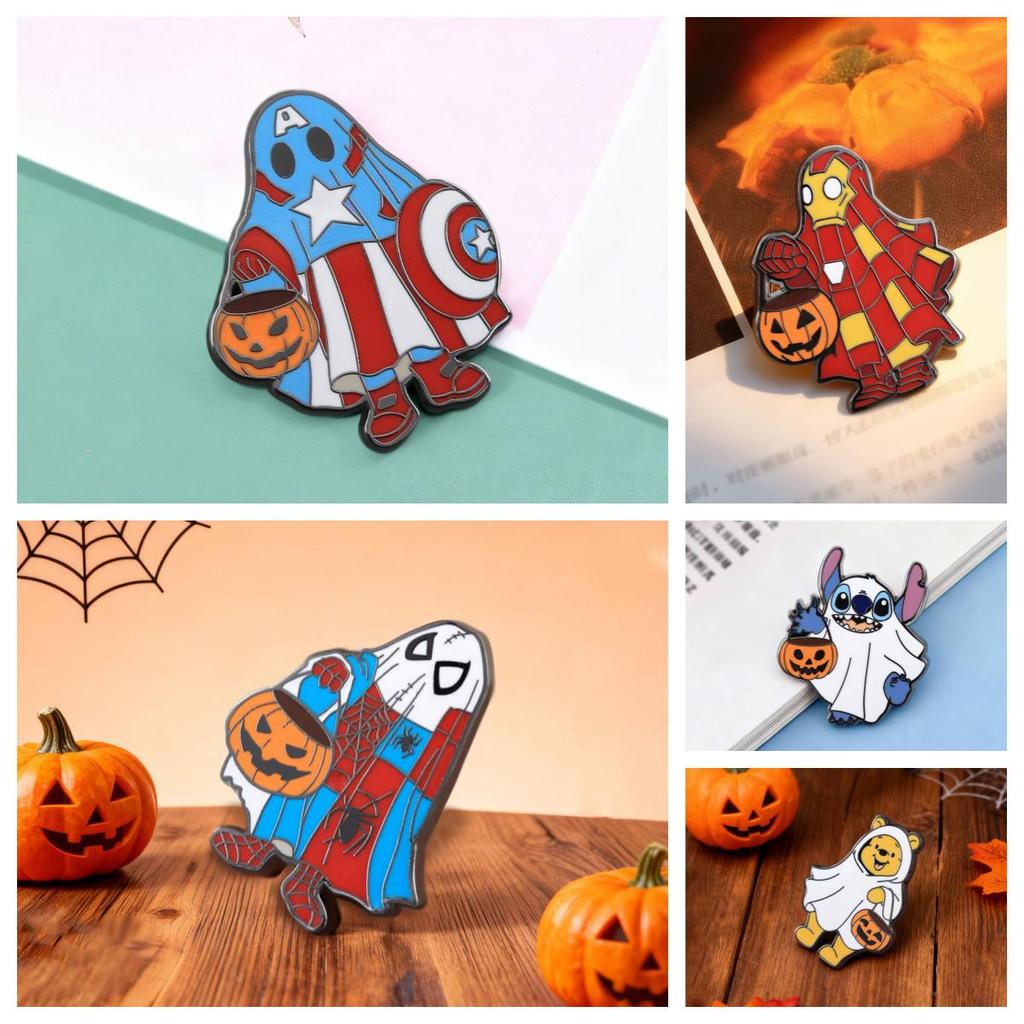 Fun Cartoon Animal Pumpkin Enamel Pin - Perfect Halloween Decoration & Gift for Backpacks or Clothing