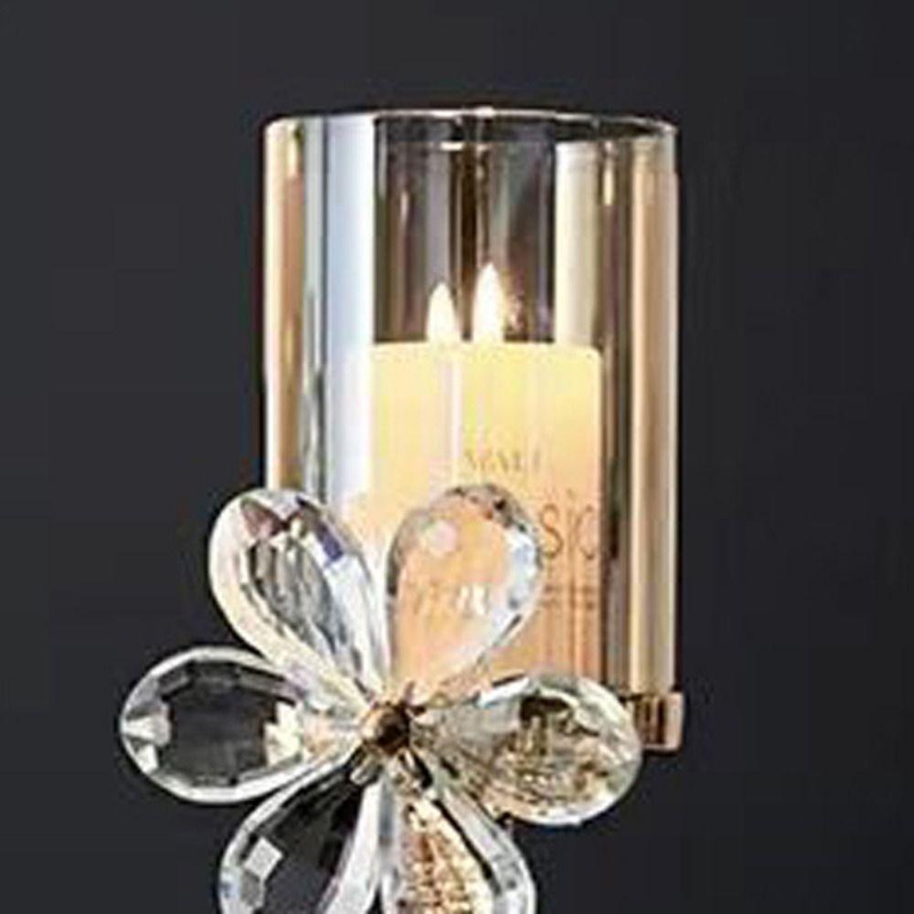 Crystal Petal Glass Candlestick Anti-slip European Style Candle Containers  Bedroom