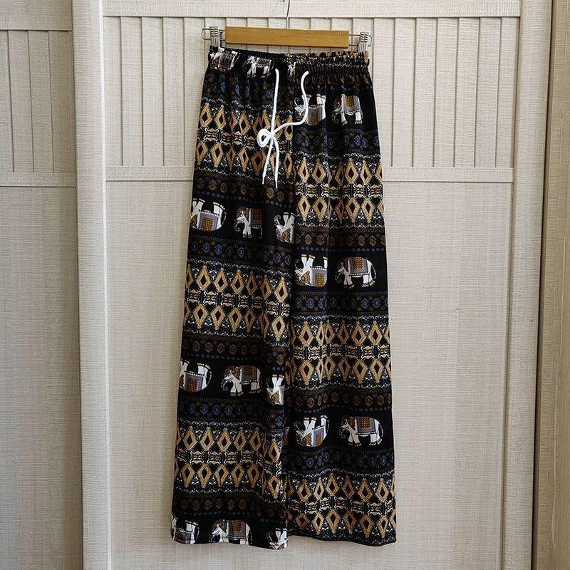 

Women s High-Waisted Wide-Leg Elephant Pants - Summer Loose Drape, Casual Floor-Length Version One size 80-140 jin