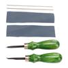 Edge Skiving Beveler Tools Incisive High Hardness Wooden Handle 2 Sizes Leather Craft Edge Cutting