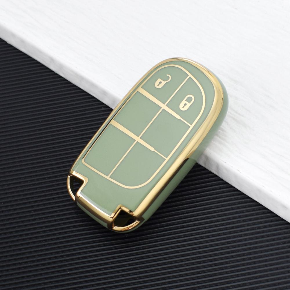 2 Buttons TPU Car Key Cover For Jeep Renegade Compass Grand Cherokee for Chrysler 300C Wrangler Dodge Case Fob Car Accessaries