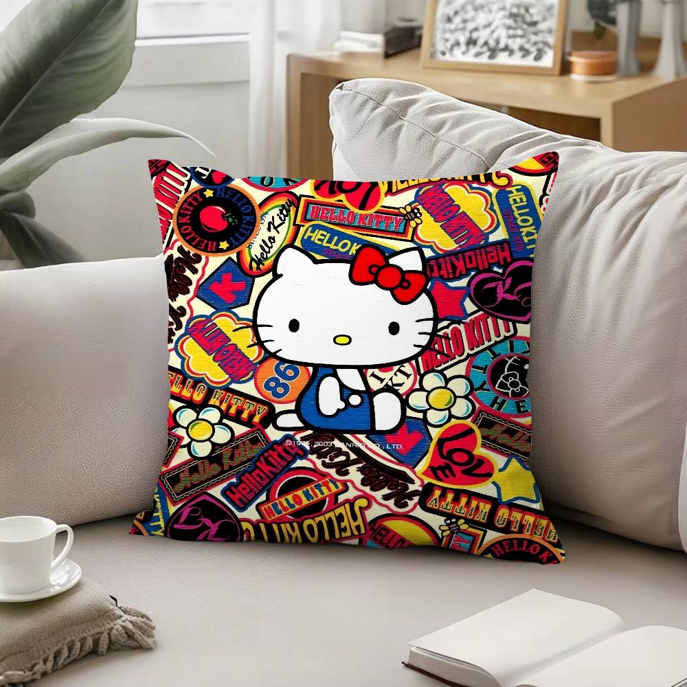 HelloS-K-Kitty Pillow Case Pattern Printed Pillowcase For Living Room Sofa Cushion Cover & Bedroom Decor