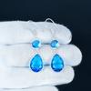 Beautiful Blue Topaz Gemstone Earrings, 925 Sterling Silver Earring, Handmade Boho Silver Jewelry Dangle Earrings, Valentine's Day Gift