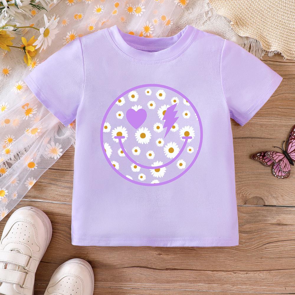 Toddlers Shirt Kids Clothes and Girls Summer Short Sleeved Printed Casual T-shirt Girl Tops