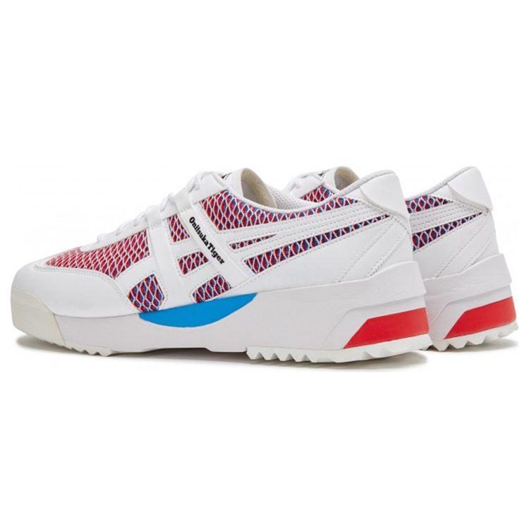 ONITSUKA TIGER Delegación Ex Cómodo Moda Antideslizante Duradero Equilibrio Zapatillas Casuales de Caña Baja Unisex Rojo Azul 1183A771-600