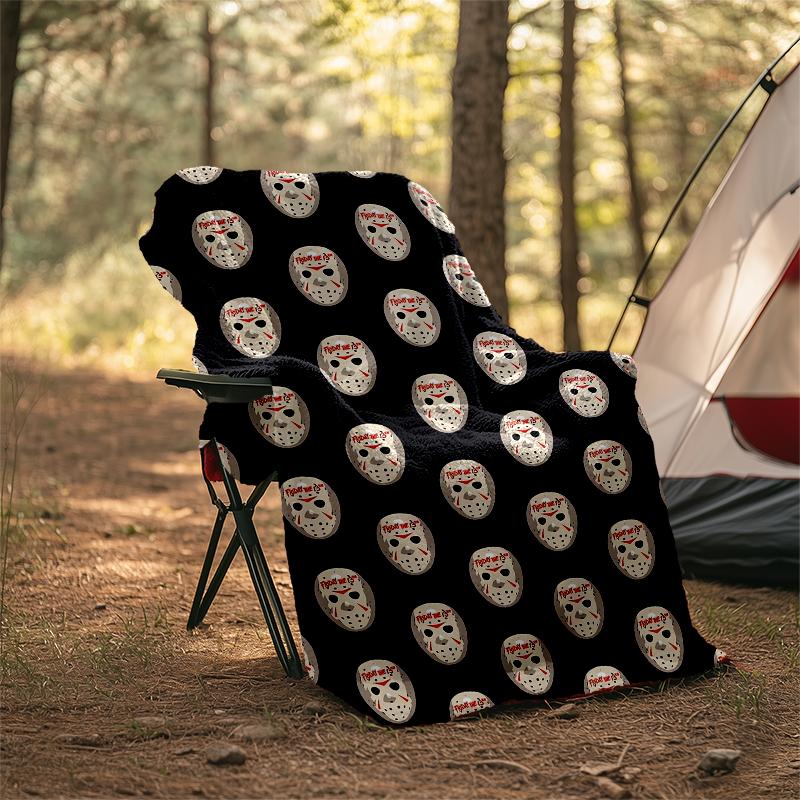 Halloween-Horror-Motiv Bedruckte Decke - Perfekt für Sofa, Bett, Reisen & Outdoor-Nutzung | Maschinenwaschbar, Gemütlich & Langlebig.