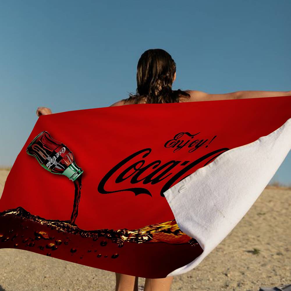 C-Coca C-Cola Bath Towel Microfiber Soft Water Absorbing Breathable For Girl Kids Decorative Cartoon Beach Towel