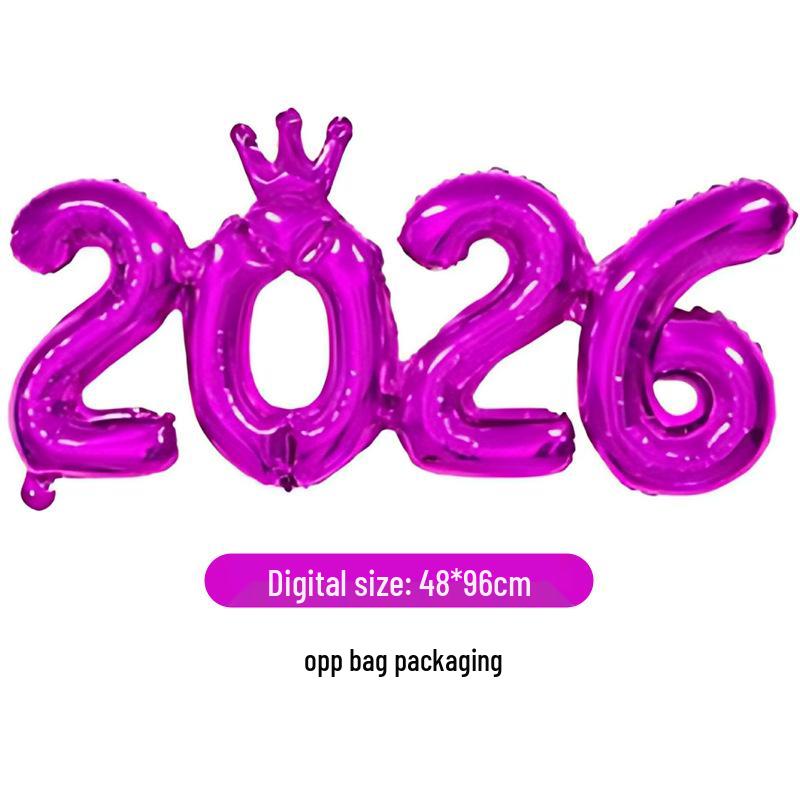 2026 Digitální Nový rok Korunový Kombinéza & Balónová Párty Dekorace Sada