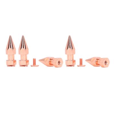 5 Stück Bekleidungsspikes 8x26mm Sechskant Roségold Starkes Kupfer Punk Stil Spikes und Nieten für Schuhe Gürtel Kleidung