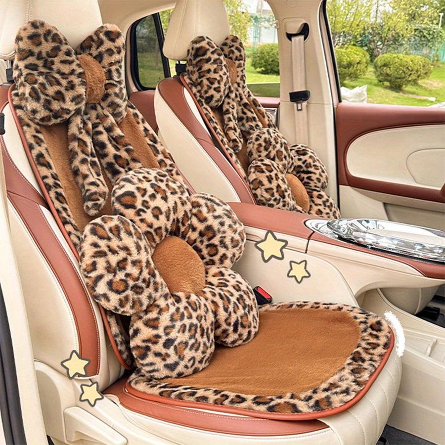 1pc Fashion Leopard Print Car Lumbar Support: Comfortable and Soft