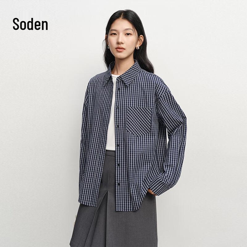 WHIteALLUSION Korean Retro Plaid Cotton Shirt Jacket L