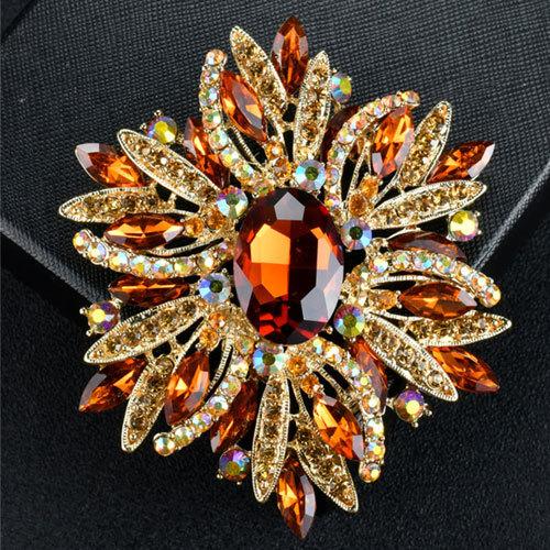 Crystal Brooch Rhinestone Pin Men Women Clothing Jewelry Accessories