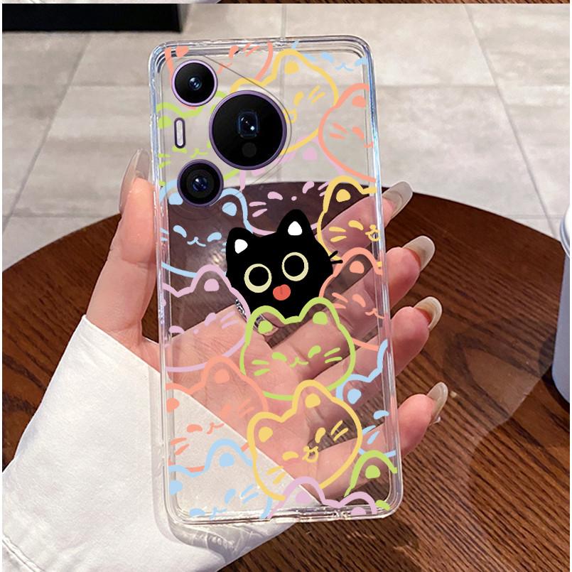 Back Cover For Huawei Pura70 Pura 70 Pro Plus Case Luxury Cute Love Rabbit Funny Pattern Clear Soft Slim TPU Silicone Phone Case