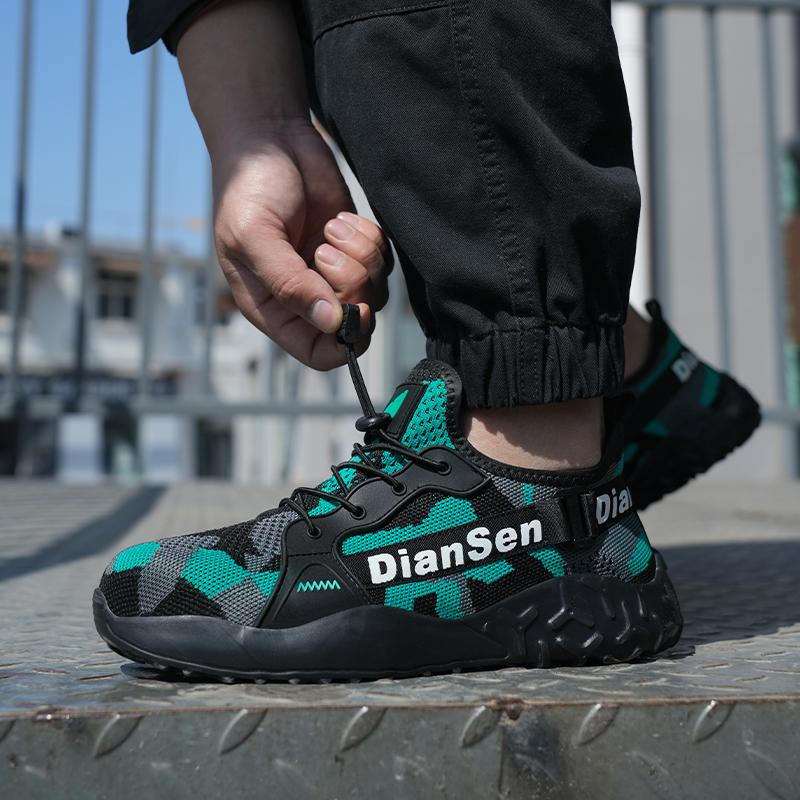 Letnie buty robocze ochronne ze stalowym noskiem dla mężczyzn, sneakersy, lekkie, oddychające, buty ochronne antyprzebiciowe