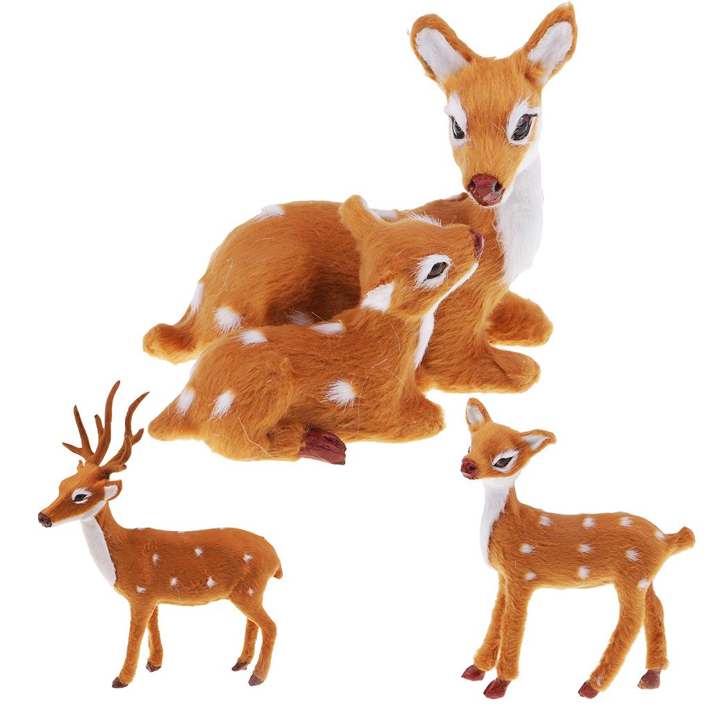 Simulation Plush Reindeer Deer Figure Toys Stuffed Animal Decoration