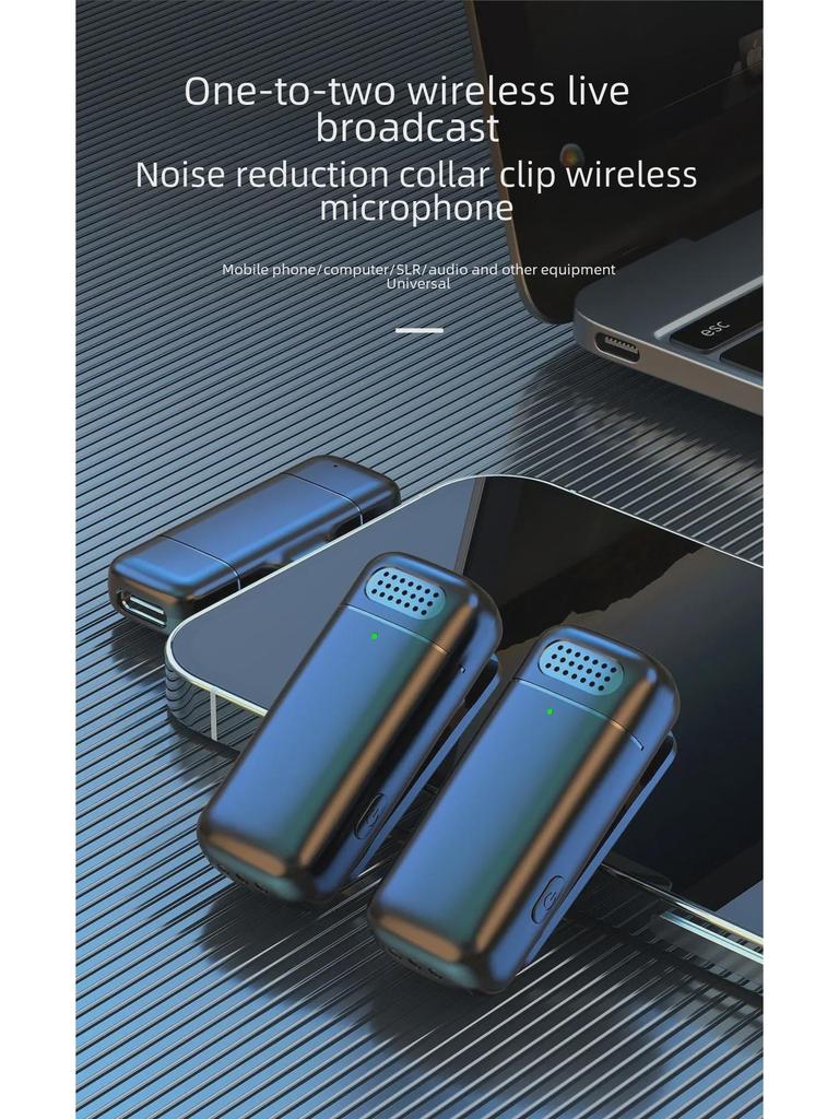 K6 Dual Wireless Clip Microphone with Charging Case for Live Broadcast Noise Reduction