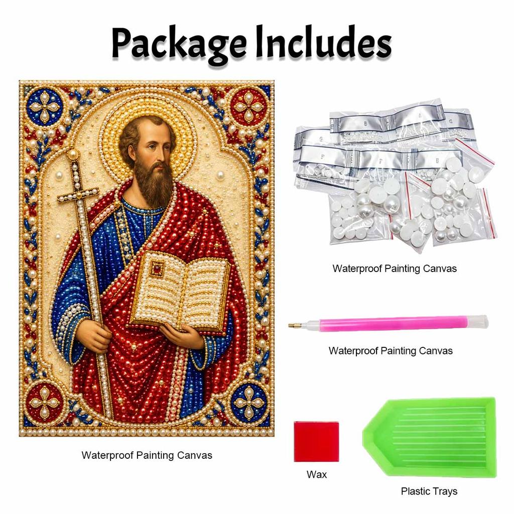 DIY 3D Pearl Diamond Painting Art Set Saint Apostle Religious Portrait Home Decor Art Set Wall Art