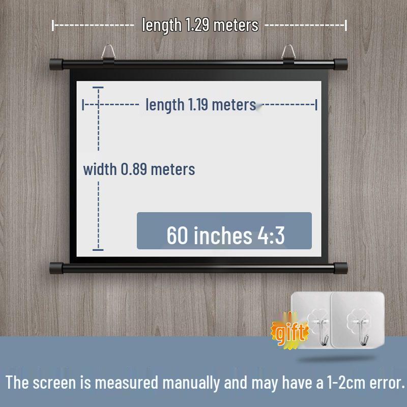 Home Floor-Standing Outdoor Projector Screen with Adjustable Bracket Pole