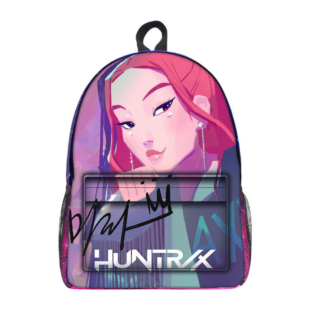 Kpop Demon Hunters Cartoon Pattern Oxford Cloth Student Backpack