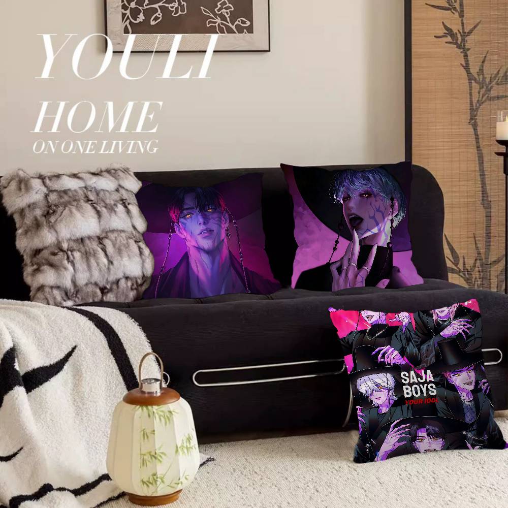 Anime KPop Saja Boys D-Demon H-Hunters Pillow Cushion Cover Pillowcase Living Room Sofa Home Decor Customized
