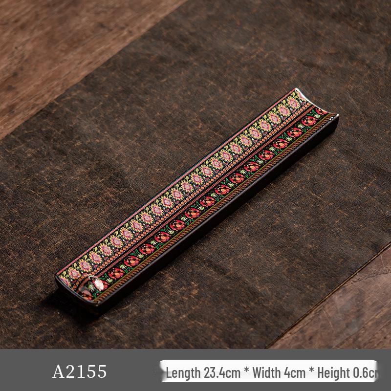 Guochao River & Mountain Ceramic Incense Holder - Retro Incense Stick Tray for Indoor Use