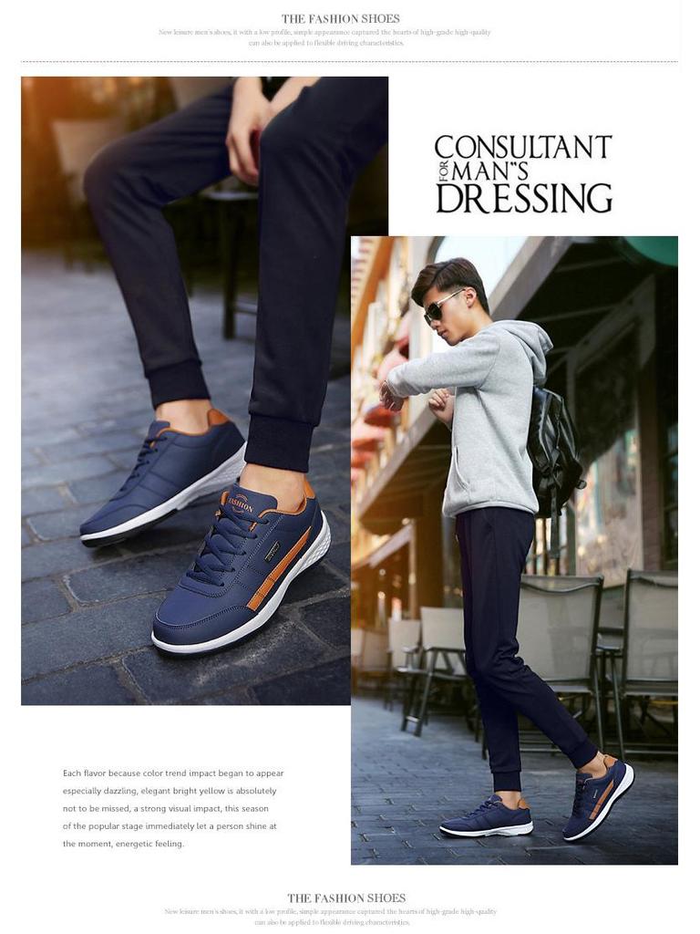 Men's Plus Size Waterproof Leather Skate Shoes: Soft Sole, Non-Slip Casual Sneakers for Spring and Autumn