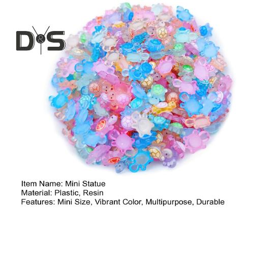 50Pcs Mini Resin Animals Turtles Figurines Waterproof Realistic Resin Statues with Luminous Effects Nail Decorations