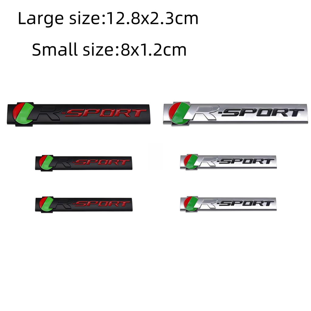 1pc 3d Metal R-Sport Logo Badge Sticker Front Grill Rear Trunk Side Fender Emblem Decal