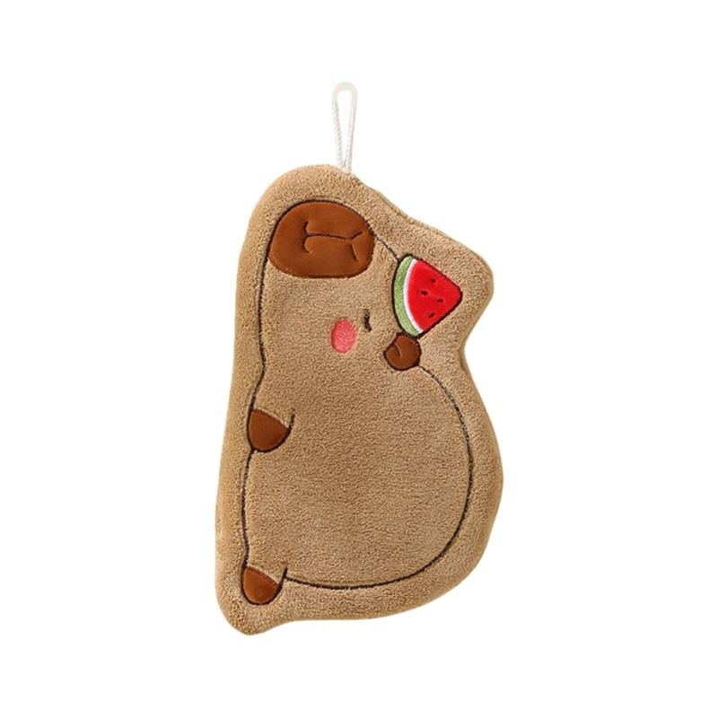 

Cute Capybara Patterned Children Hand Towels Microfiber Absorbent Quick Drying Hanging Washcloths