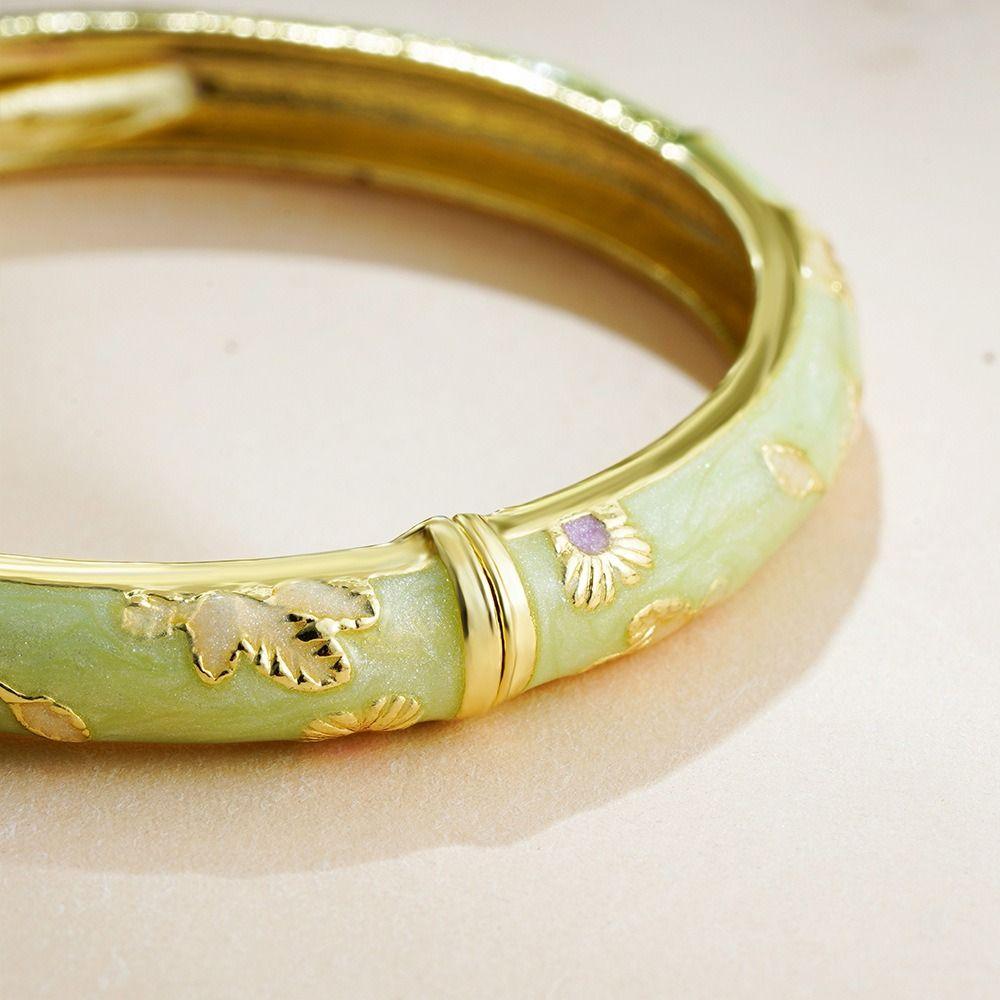Traditional Hollow Out Flower Bangle Chinese Women's Hand Bracelet  Jewelry Gifts