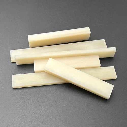 SAPHUE 6 Unbleached Bone Guitar Nut Blanks for Electric Bass, Acoustic Classical Guitar, Mandolin, Banjo, and Kulele (6 Nuts)